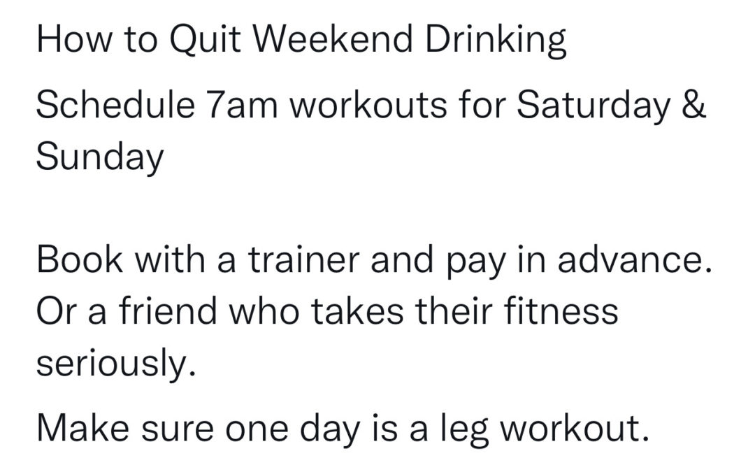 The weekend workout